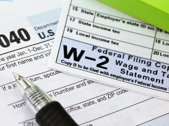 A photo of W-2 documents